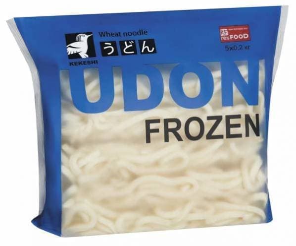 Лапша пшеничная Удон Kekeshi варёно-мороженная 5шт*200гр Китай
