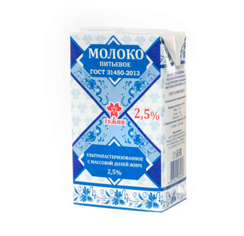 Молоко Тяжино Ультрапастеризованное 3,2% 1л бумажная коробка Россия