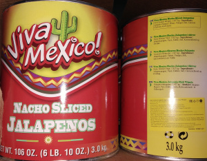 Перец Халапеньо резаный 700гр/500гр (4шт/уп)