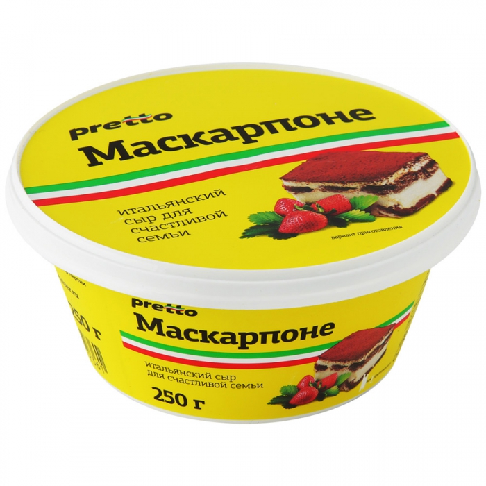 чз сыр мягкий маскарпоне pretto, 80 %, 500 гр с доставкой | Морееды