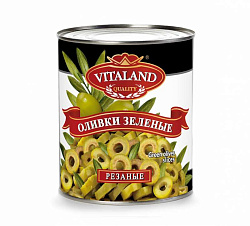 Оливки зеленые резаные Vitaland 3100мл
