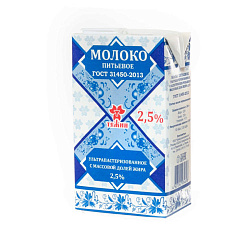 Молоко Тяжино Ультрапастеризованное 3,2% 1л бумажная коробка Россия